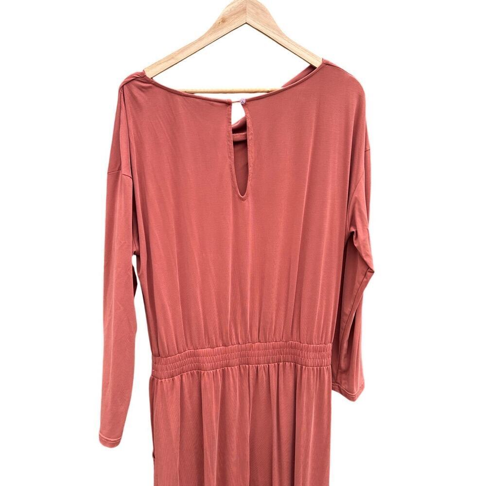 Anthro Saturday Sunday Dylan Jumpsuit Cowlneck Terracotta Rust Orange Medium - Picture 9 of 12